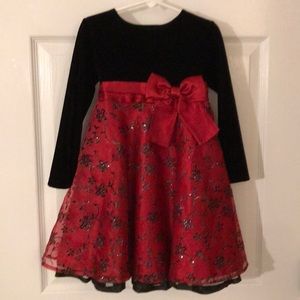 Red/Black Velvet Holiday Dress